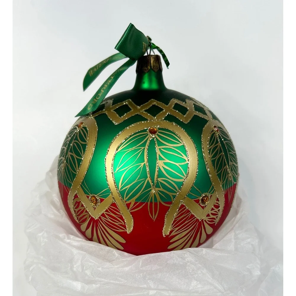 WATERFORD Holiday Heirlooms Peacock Grande/Matte Globe Ornament Ltd Edi' 124808